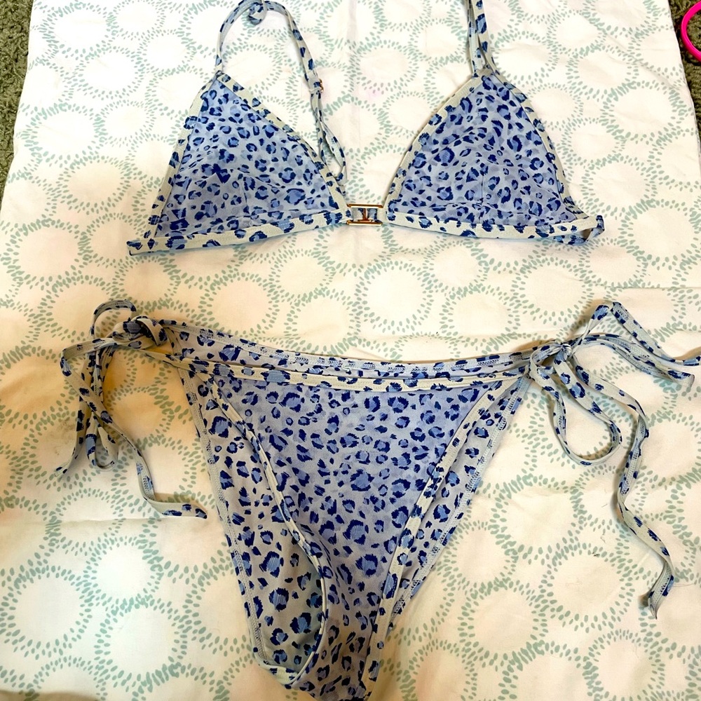 Bound by bond eye mesh overlay cheetah bikini